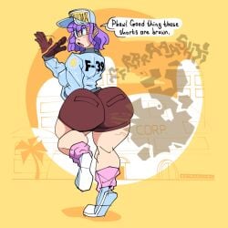 1girls 2020s 2022 2022s alternate_color alternate_version_at_source big_ass brown_shorts bulma_briefs capsule_corp capsule_corporation_logo color detonassion digital_drawing_(artwork) digital_media_(artwork) dragon_ball fanning fanning_face fanning_self fart fart_cloud fart_fetish fat_ass huge_ass jpg purple_hair round_ass round_butt shart sharting short_hair shorts solo solo_female solo_focus twitter_link wet_fart