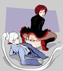 1futa 1girls anus dickgirl erection female futa_on_female futanari intersex izra penetration penis pussy red_hair ruby_rose ruby_rose_(vale) rwby sex vaginal_penetration vale_outfit weiss_schnee weiss_schnee_(vale) white_hair