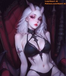ai_generated akasha dota dota_2 haart_ai medium_breasts pale_skin queen_of_pain red_eyes tattoo white_hair