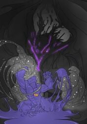anthro balls black_body cock cock_transformation comic cum cum_in_mouth dick diphallia diphallism dragon engis_(trencalos) furry fusion gay glowing goo_creature growth halo homosexual horn hyper hyper_balls hyper_penis kissing male male/male male_only male_penetrating markings merging muscle_growth muscles muscular muscular_male penetration penis penis_growth reptile restrained semen sentient_penis sex shark size_difference slime spots testicles tongue tongue_kiss tongue_out transformation trencalos vein veiny_penis wings