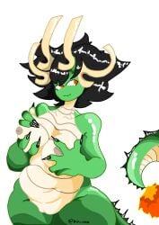 1girls black_hair blox_fruits breasts dragon green_skin horn horns kin_uesa red_eyes roblox roblox_game sharp_claws short_hair tagme tail thick thick_ass thick_thighs twitter_username
