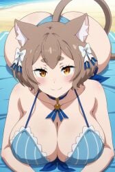 1female 1girls ai_assisted ai_generated animal_ears anthro anthro_female anthro_focus anthro_only beach beach_background bikini bikini_top black_pupils blue_bikini blue_bikini_top blue_choker blush blush_lines blushing_at_viewer blushing_female bottom_heavy bottom_heavy_female brown_hair bubble_ass bubble_butt cat_ears cat_girl cat_tail catgirl choker civitai cleavage cleavage_focus clothed clothed_anthro clothed_female coloredbin.ai coloredbin_ai ear_tuft face_focus felix_argyle female female_anthro female_focus female_only frilly_bikini front_view front_view_focus full_body full_body_view fully_clothed fully_clothed_anthro fully_clothed_female genderswap genderswap_(mtf) hair_bows hair_ornament huge_ass huge_boobs huge_breasts huge_butt large_ass large_boobs large_breasts large_butt large_tits laying_down laying_on_belly laying_on_ground laying_on_stomach laying_on_towel laying_on_towel_at_beach light-skin light-skinned_female light_blush light_skin light_skinned_female looking_at_viewer massive_ass massive_boobs massive_breasts massive_butt massive_tits outdoor_background outdoors outside plump_ass plump_boobs plump_breasts plump_butt plump_tits re:zero_kara_hajimeru_isekai_seikatsu rule_63 seductive seductive_eyes seductive_gaze seductive_look short_hair smiling smiling_at_viewer solo solo_anthro solo_female solo_focus tail thick_eyebrows white-skinned_female white_skin white_skinned_female yellow_eyes