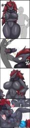 1girls 2boys 2boys1girl 2d 2d_(artwork) 3_claws 3_fingers anthro big_breasts breasts breasts_bigger_than_head edit edited edited_art enigi09 female feral feral_on_feral fur furry game_freak generation_5_pokemon long_claws long_hair male male/female mammal mother mother_and_son movement_lines multicolored_hair nintendo pokemon pokemon_bw pokemon_bw2 red_claws rescue simple_background video_game_character video_games white_background zoroark zorua