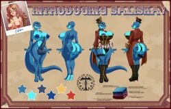 4_fingers 4_toes absurd_res after_transformation amphibian anonymous_artist anthro anus areola ass bald balls big_anus big_areola big_balls big_breasts big_butt big_penis big_tail blue_body blue_skin boots bottomwear branded breasts character_name claws cleavage cleavage_overflow clothed clothing coat coat_cape collar color_swatch corset cross_section cutout dancewear digital_media_(artwork) erection erunroe fangs feet fingers fishnet_clothing fishnet_legwear footwear freckled_face freckled_shoulders freckles futanari genitals glistening glistening_body gynomorph hairless hat headgear headwear hi_res high_heeled_boots high_heels huge_breasts huge_butt human intersex jessie_hart lace_stockings latex legwear lingerie living_latex living_sex_doll mammal model_sheet multiple_angles nipples nude orange_eyes penis photo puffy_anus red_eyes salamander salisha shaded shark_teeth sharp_teeth shoes simple_background skimpy skirt smile soles solo standing standing_on_toes story story_in_description tail taystie_park teeth text thick_thighs toes top_hat topwear transformation tutu wide_hips