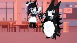 black_eyes black_hair boots bow classroom fundamental_paper_education gacha gacha_club gacha_life lunime miss_bloomie miss_bloomie_(fundamental_paper_education) miss_circle miss_circle_(fundamental_paper_education) scissors tagme vore what where_is_your_god_now why
