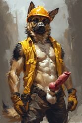 adam360 ai_generated balls canine cock erection furry german_shepherd k9 male penis solo_male