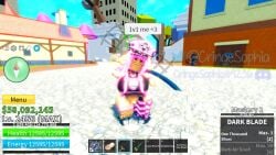 1girls 3d blox_fruits chat_bubble cringykien female game_ui roblox roblox_game robloxian tagme watermark