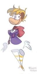 absurd_res big_breasts big_nose blonde_hair crazy4material female female_only flosting_limbs gloves heels limbless low_res lowres purple_hoodie rayman rayman_(series) rayman_2:_the_great_escape rayman_legends rayman_origins rule_63 solo ubisoft white_background