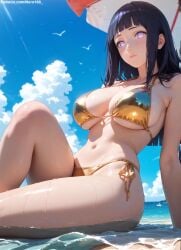 1girls 2d ai_generated ass big_ass big_breasts bikini bikini_top black_hair blunt_bangs boruto:_naruto_next_generations breasts curvaceous curvaceous_female curvaceous_figure curvy curvy_figure female gold_bikini grey_eyes high_quality hime_cut hourglass_figure huge_breasts hyuuga_hinata inviting_to_sex large_breasts light-skin light-skinned_female lips long_hair mature mature_female milf mommy naruto naruto_(series) naruto_shippuden nero100 outdoors pale-skin pale-skinned_female posing sagging_breasts seductive seductive_look sexy_pose sitting stable_diffusion tagmeo thick_ass thick_butt thick_thighs thighs wide_hips