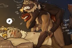 3:2 anal anal_sex anthro antlers asphyxiation bara blush bodily_fluids canid canine choking clenched_teeth doggy_style drooling erection forced foreskin from_behind_position gag gagged_with_clothing genitals group hi_res horn kokosetto looking_pleasured male male/male mammal nipples nude patreon penetration penis plap pretending_to_sleep rape saliva sex speech_bubble subscribestar sweat teeth tremble_spikes uncircumcised waist_grab yaoi