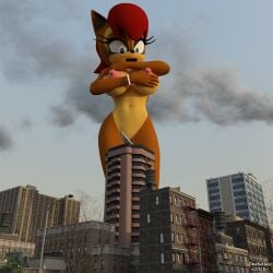 1:1 3d_(artwork) anthro archie_comics big_breasts big_nipples blue_eyes body_size_growth breasts brown_body brown_fur chipmunk darkalex digital_media_(artwork) female fur furry giantess giantess_growth ground_squirrel hi_res macro mammal nipples rodent sally_acorn sciurid sega size_transformation solo sonic_(series) sonic_the_hedgehog_(archie) sonic_the_hedgehog_(comics) sonic_the_hedgehog_(series) transformation