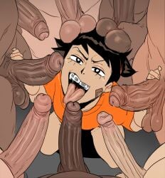1girls 8boys band-aid bandages bandaid big_balls big_penis black_body black_eyes blowbang blowjob braces cum dark-skinned_male dark_skin detnox fellatio gangbang group huge_balls huge_cock imminent_fellatio imminent_oral imminent_sex interracial light-skinned_male light_skin looking_at_penis looking_up multiple_boys on_knees open_mouth orgy precum saliva saliva_trail short_hair smug smug_face squatting tagme tongue tongue_out veiny_penis zoey_(detnox)