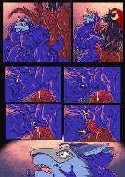 anthro balls blue_body bulge canine cock cock_transformation comic cum dick dragon engis_(trencalos) furry gay goo_creature homosexual horn latex latex_suit male male/male male_only markings muscles muscular muscular_male penis penis_transformation reptile restrained semen shark skull slime tail testicles transformation trencalos underwear vagina vaginal_penetration vaginal_sex vein veiny_penis wings wolf