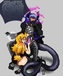 big_ass big_glasses blowjob demon_boy diphallia diphallism gamer_chair hemipenes horns leviathan_(obey_me) long_hair long_tail monster_cock multi_genitalia multi_penis obey_me!_one_master_to_rule_them_all original_character penis piercings thighhighs yapping