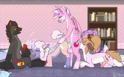 absurd_res anal animal_genitalia animal_penis balls bent_over bent_over_with_legs_held_straight black_body black_fur black_penis blonde_hair bodily_fluids book bookshelf closed_eyes cum cum_in_pussy cum_inside cum_on_balls cum_on_face cum_on_penis cutie_mark damien_(paul_0w0) dog_ears doggy_style ear_piercing ear_tag ejaculation equid equine equine_genitalia equine_penis fan_character female floor from_behind_position fur furniture genital_fluids genitals green_penis grey_body grey_fur group group_sex hair hasbro hi_res hooves horn horse hybrid inside lying male male/female male/male mammal mane masturbation muru_(pinkzawg) my_little_pony open_mouth oral orgy paul_0w0 penetration penis piercing pillow pink_body pink_fur pink_hooves pink_penis pony ponytail precum purple_body purple_fur raised_tail red_penis rimming sex sitting smile standing standing_doggystyle stripes tail tan_body tan_fur tongue tongue_out trett tuft una_the_moon_sheep vaginal_penetration vaginal_penetration vampire white_body white_fur wings wool_(fur) yellow_eyes zebra