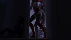 1boy 2girls 3d alternate_costume animated areolae blender breasts eidgenossin_mercy from_behind mercy nipples no_sound overwatch sageofosiris sex straight thighhighs video