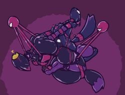 balls bandai_namco big_breasts bondage bondage bound breasts clothing digimon digimon_(species) female genitals goo_creature hi_res intersex kuromaru latex nipples paws renamon sex suit suspension tagme trapknight vaginal_penetration