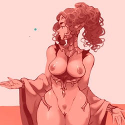 1girls a_princess_of_mars barsoom big_breasts breasts curly_hair dejah_thoris dinerforlewds dinerforwolves fantasy female female_only hair long_hair monochrome nude ponytail pubic_hair regourso sci-fi science_fiction scifi solo solo_female thick_thighs topless wide_hips