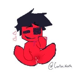 blush cuntboy fnf fnf_mods friday_night_funkin funkyguy funkytown_guy intersex looking_at_viewer male male_only open_legs pussy_juice