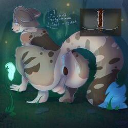 1:1 absurd_res ahegao anthro anus atmospheric_lighting balls big_penis bioluminescent_plants blush bodily_fluids brown_body brown_fur butt canid canine casualties:_unknown cave constipation crouching crowning_feces dark_spots embarrassed erection excessive_feces fan_character fart feces feces_in_ass fungus fur genitals glowing glowing_fungus glowing_mushroom half-closed_eyes hi_res huge_scat hyena hyper hyper_feces internal looking_pleasured male mammal mirok muscular mushroom musk narrowed_eyes odor penis pooping presenting raised_tail scat smelly solo speech_bubble spots spotted_hyena steam sweat tail text thick_thighs underground white_body white_fur wide_hips