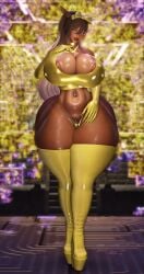 1girls 3d barbell_piercing belly_piercing big_breasts bimbo_lips blue_eyes blurry_background breast_focus breasts brown_hair bush cat_ears catgirl choker curvy curvy_female curvy_figure fantasy female female_focus female_only final final_fantasy_xiv gloves gold_bikini golden_bikini gpose_(ffxiv) hair_ribbon high_heeled_boots hoop_earrings hoop_earrings_oversized latex_armwear latex_bodysuit latex_clothing latex_gloves latex_suit latex_thighhighs lewdcattoxiv long_gloves mature_female miqo'te navel_piercing plump_lips puffy_nipples solo squish squished_breasts tagme tanlines tanned_female tanned_skin tight_clothes tight_clothing tight_fit tummy voluptuous voluptuous_body voluptuous_female waist wide_hips wide_thighs yato yato_(lewdcattoxiv) yato_(oc) yellow_background