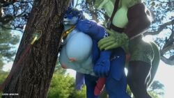 2boys 3d 3d_animation abs against_tree anal anal_penetration anal_sex animated anthro balls biceps big_pecs big_penis bouncing_pecs crossgender fox ftm_crossgender furry furry_only gay gay_sex kasdaq kryss krystal lizard lizard_(petruz) looking_at_partner looking_back muscular muscular_male nipple_piercing no_sound nude nude_male outdoor_sex outdoors pecs penis piercing rough_sex rule_63 sex star_fox video yaoi