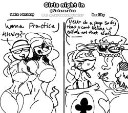 bikini bikini_bottom bikini_top connie_(dandy's_world) dandy's_world dandys_world female gatorsnakes gigi_(dandy's_world) goth goth_girl gothic gothic_girl huge_ass huge_breasts huge_butt lesbian lesbian_couple lesbian_sex lesbians silly silly_face weed wide_hips wide_thighs