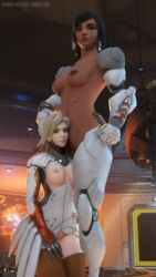 1080p 1080x1920 2girls 3d 9:16 activision alternate_costume angela_ziegler angle_view arabian arabian_female areolae armor belly_button black_eyebrows black_eyes black_hair blender blender_(software) blizzard_entertainment blonde_eyebrows blonde_hair breasts chest cleavage clenched_hand dark-skinned_female dark_skin doctor dominant_female egyptian egyptian_female elbows european_female eyebrows eyes_open fareeha_amari female female_only fhd fit_female front_view functionally_nude functionally_nude_female geneva_convention gibralter_(uk) hair_ornament hand_on_head head_grab high_resolution hips holographic_interface holographic_map holographic_monitor holographic_screen human indoors inside interracial interracial_yuri invisible_wall jackal_pharah keypad kneeling knees legs lens_flare light-skinned_female light_skin lights looking_at_viewer map medical medium_breasts mercy microsoft mouth_closed multiple_girls muscle muscular_female navel neck nipples on_knees overwatch pharah pharah-best-girl picture power_armor pussy railing rocket scar short_black_hair short_blonde_hair short_hair shoulders stairs standing straight_hair submissive_female swiss_female temptation thighhighs thighs tumblr tumblr_username twin_braids two_tone_armor watchpoint:_gibraltar_(map) weapon white_armor yuri