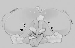 1girls ass_bigger_than_head ass_bigger_than_torso big_ass big_breasts breasts_bigger_than_head fat_ass female furry heart huge_ass huge_breasts hyper hyper_ass hyper_breasts looking_at_viewer lopunny massive_ass pokemon seductive seductive_look shaking_ass solo_female tagme tideripples wobble wobbling_ass