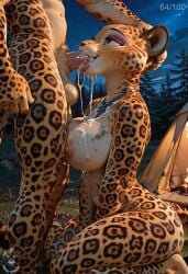 ai_assisted ai_generated anthro aroused black blue breasts camping cheetah cream cum cute deepthroat ejaculation eyebrows eyes eyeshadow feline female fluffy fur furry gia_the_jaguar girl gold grass holdsteady horny human human_male jaguar kneeling large large_breasts lips madagascar_(series) madagascar_3_europe's_most_wanted mouthful muscular_male naked necklace night no_clothes nose on on_knees orgasm outdoors patreon patreon_username penis perfect_body pink red sexy side_view smile spots stomach sucking tagme tent thighs tuft voluptuous whiskers