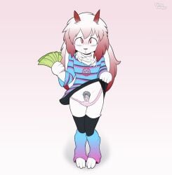 anthro bingbingo blue_clothing blue_sweater blue_topwear bodily_fluids bottomwear chastity_cage chastity_device clothed clothing clothing_lift cum cum_on_clothing cum_on_underwear ferbs_(claudiadoe) fluffy fluffy_chest fur genital_fluids genitals hair hi_res horn lagomorph leggings legwear leporid male mammal money nervious pattern_clothing pattern_sweater pattern_topwear penis pink_hair rabbit red_eyes signature skirt skirt_lift small_penis solo sweater tired_eyes topwear torn_clothing underwear watermark white_body white_fur