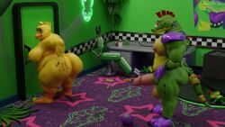 16:9 alligator alligatorid animatronic anthro ass avian beak big_butt big_penis bird chica_(fnaf) chicken classic_chica_(fnaf) crocodilian duo female five_nights_at_freddy's five_nights_at_freddy's:_security_breach galliform genitals green_body hi_res humanoid imminent_sex lamb_man26 machine male male/female montgomery_gator_(fnaf) overweight penis phasianid reptile robot scalie scottgames steel_wool_studios tail widescreen yellow_body