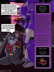 2026 3d 3d_(artwork) 3d_render arcee arcee_(prime) areola areolae big_breasts breasts breasts_out cybertronian female grey_body male mengsk nipples one_eye purple_body red_eyes red_highlights red_nipples robot robot_girl shockwave_(transformers) strip_game thick_thighs transformers