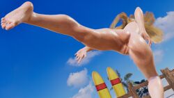 3d action_pose areolae ass athletic athletic_female bangs barefoot beach blonde_hair breasts bubble_butt busty emilie_de_rochefort eyeshadow female female_focus female_only hairless_pussy hourglass_figure light-skinned_female light_skin lipstick long_hair makeup medium_breasts mod namco namco_bandai navel nipples nude nude_female nudity outdoors outside pinup pinup_pose pose posing purple_eyes pussy shaved_pussy somalistreetlizard sweat sweating tagme taller_female tekken tekken_8 vagina wide_hips
