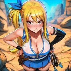 ai ai_assisted ai_generated big_breasts blonde_female blonde_hair cleavage fairy_tail female female_only lucy_heartfilia pouting prussia123 sexy sexy_body sexy_clothing sexy_female skirt slutty_dress slutty_female solo solo_female solo_focus