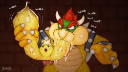 1boy 1girls big_breasts bite_mark_on_breast bodily_fluids bowser breast_grab breast_in_mouth breast_milking breast_play breast_squeeze breast_sucking breasts claws deepmovth duo female glistening glistening_breasts half-closed_eyes hand_on_breast hi_res huge_breasts hyper hyper_breasts lactating male mario_(series) mario_and_luigi_(series) mouth_full narrowed_eyes nintendo open_mouth questionable_consent saliva spikes squeezing starlow sucking tongue tongue_out