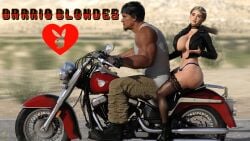 big big_breasts bimbo_body blonde_female blue_eyes hispanic_male huge_breasts interracial latino_male_white_female looking_at_viewer mexican_male motorcycle muscular_male native_american_male original_characters panties pimping riding_on_back spiced submissive_female teenage_girl topless