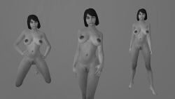 3d 3d_(artwork) 3d_render 4k 4k_resolution female female_only girl no_color nude nude_female pose short_hair topeg93 virt-a-mate virtamate wallpaper