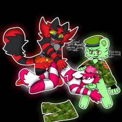 2boys 2boys/1girl cum cum_in_ass cum_in_mouth cum_inside dick_in_ass dick_in_mouth female flippy_(htf) happy_tree_friends incineroar magentastar mondo_media sex