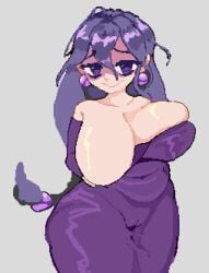 1girls adriademon animated bedroom_eyes big_breasts chubby chubby_female curvy game_freak hex_maniac hex_maniac_(z-a) looking_at_viewer milf nintendo pixel_animation pixel_art pokemon pokemon_legends:_z-a purple_eyes smile tagme vertical_video video