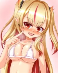 blonde_hair elf elf_ears elf_female elf_girl eternals_(idol_corp) female female_only hag idol-es idol_corp long_hair necromancer nude nude_female pointy_ears red_eyes ruby_runeheart small_breasts solo swimsuit vtuber vtuberfanart white_swimsuit witch young