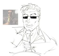 big_penis gay girldickfan88 handjob johnny_cage johnny_cage_(new_era) male male_only masturbation mortal_kombat mortal_kombat_1_(2023) netherrealm_studios sunglasses