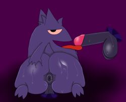 4:3 anus ariel1607 ass autofellatio balls big_butt bodily_fluids butt_grab colored digital_drawing_(artwork) digital_media_(artwork) generation_1_pokemon gengar genitals hand_on_butt humanoid_genitalia humanoid_penis kneeling licking looking_at_viewer looking_back male masturbation nintendo non-euclidean_masturbation nude open_mouth oral oral_masturbation penile penile_masturbation penis pokemon pokemon_(species) portal portal_masturbation presenting presenting_anus presenting_hindquarters puffy_anus purple_body red_eyes shaded simple_background smile solo sweat sweatdrop sweaty_balls sweaty_butt sweaty_genitalia tail thinking_with_portals tongue tongue_out verm_(ariel1607)