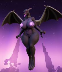 3d abs anthro barely_visible_genitalia barely_visible_pussy big_breasts bound breasts chained chains claws clenched_hands collar cuff_(restraint) digital_media_(artwork) digitigrade dragon ender_dragon female floating flying genitals glowing glowing_nipples gradient_sky half-closed_eyes handcuffs hi_res huge_breasts legs_together looking_at_viewer membrane_(anatomy) membranous_wings metal_cuffs microsoft minecraft mojang mythological_creature mythological_scalie mythology narrowed_eyes night nipple_piercing nipples nude nude_anthro nude_female open_mouth open_smile piercing psyjohn purple_eyes purple_nipples purple_sky pussy restraints scalie shackles sharp_teeth sky smile smiling_at_viewer solo star starry_sky teeth thick_thighs tongue tongue_out wide_hips wings xbox_game_studios