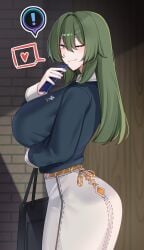 1girls artist_request back_arch big_breasts child_bearing_hips curves curvy curvy_body curvy_figure curvy_hips female female_only fully_clothed green_eyes green_hair hips hoyoverse huge_ass huge_breasts huge_butt large_ass large_breasts large_butt looking_at_viewer mihoyo milf one_eye_closed seductive seductive_gaze seductive_look seductive_pose seductive_smile teasing venus_(zenless_zone_zero) wide_hips wink winking winking_at_viewer zenless_zone_zero