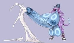 absurd_res anthro ass balls big_balls big_breasts big_butt big_nipples big_penis bimbo_anthro bodily_fluids breasts clothing cum cumshot destiny_(deminothedragon) dragon ejaculation excessive_cum excessive_genital_fluids footwear footwear_only futanari genital_fluids genitals gynomorph hair hi_res high_heeled_sneakers high_heels huge_balls huge_breasts huge_butt huge_cock huge_lips huge_nipples hyper hyper_balls hyper_genitalia hyper_penis intersex lips mostly_nude mythological_creature mythological_scalie mythology nipples penis ponytail scalie shoes shoes_only sneakers solo thick_lips varsani