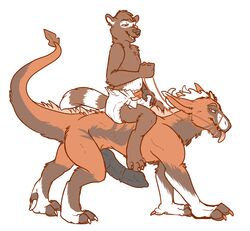 2013 anthro bridle diaper dragon duo erection feral fur furred_dragon hand_on_diaper knot male mammal penis procyonid raccoon reins riding shadowpelt sitting straddling tongue tongue_out