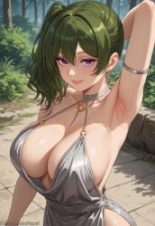 1girls ai_generated alternate_costume alternate_version_at_source anime armpits azur_lane breasts cosplay dress forest forest_background green_hair hypet light-skinned_female medium_breasts outdoors purple_eyes shiny shiny_skin solo sousou_no_frieren st._louis_(luxurious_wheels)_(azur_lane)_(cosplay) tagme thick thick_ass thick_legs thick_thighs thigh_highs thighhighs thighs ubel_(sousou_no_frieren) upper_body