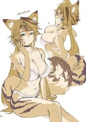 1girls belly belly_button big_breasts bra busty choker cleavage collar curves curvy curvy_female female female_only fur furry furry_female furry_only hoyoverse huge_breasts large_breasts mihoyo panties pulchra_(zenless_zone_zero) salmon88 tagme tail thiren tummy underwear yellow_fur zenless_zone_zero