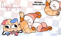 anthro ass_eating ass_licking dandy's_world dandys_world dog_ears dog_tail goob_(dandy's_world) no_humans oral_sex self_upload shrimpo_(dandy's_world) slaxiess sticking_out_tongue tail_grab text